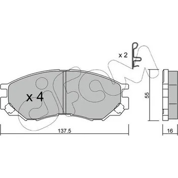 Brzdový systém Sada brzdových destiček, kotoučová brzda CIFAM 822-401-0