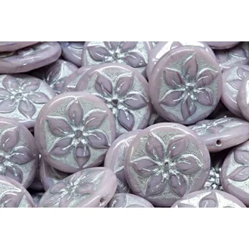 Korálek Korálky mince s květem 4959 (18x18mm)