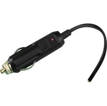 Zapalovač - zástrčka s LED 12/24V černá