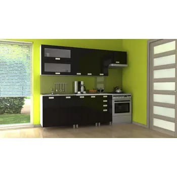 Kuchyňská linka Kuchyňská linka Nadine 180/240 - černá lesk/RLG - doprava zdarma - SLEVA 3% s kodem radost25