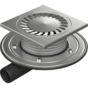 Podlahová vpusť boční D40, nerez příruba, rámeček, mřížka SUN