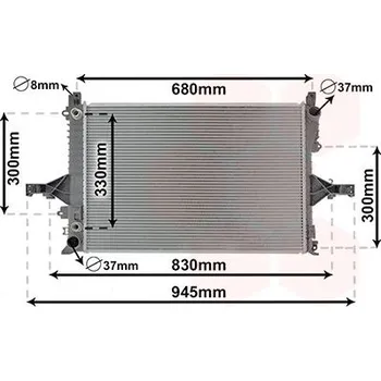 Motor automobilu Chladič, chlazení motoru VAN WEZEL 59002115