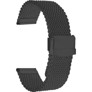 Řemínek na hodinky Ocelový náramek Ricardo Milano, černý - 18 mm