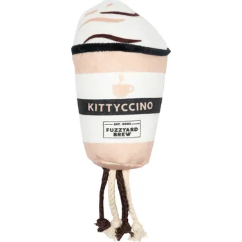 Hračka pro kočku FuzzYard Cat plyšová hračka kelímek Kittyccino catnip