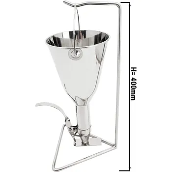 Strojek na těstoviny G.Gastro Churros hopper filler – 1 litre - stainless steel - hand-operated