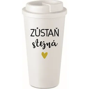 Termohrnek ZŮSTAŇ STEJNÁ - bílý termohrnek 475 ml
