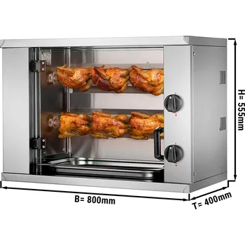 Kuchyňský gril G.Gastro Mini gril na kuřata - plynový - se 2 rožni pro 6 kuřat