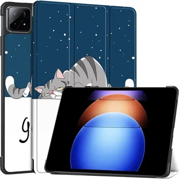 Pouzdro na tablet Patte chytré zavírací pouzdro na tablet Xiaomi Pad 6S Pro - kočka