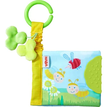 Hračka pro nejmenší Textilní knížka s kousátkem - zvířátka na louce