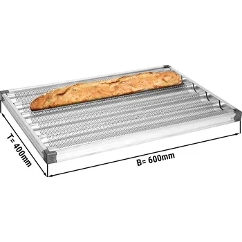 Pec na pizzu G.Gastro Tác na bagety - hliníkový - 400x600 mm - 5 forem