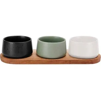 BITES APERO set 4 ks - podnos 32x10,5 cm + 3x miska 9,5 cm, výška 5.5 cm