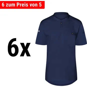 Pánské tričko G.Gastro (6 pieces) KARLOWSKY | Men's Short Sleeve Performance Work Shirt – Slim Fit - Navy - Size 5XL