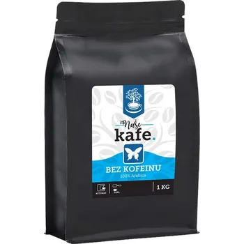 Káva Naše kafe. 100% Arabica zrnková káva bez kofeinu 1kg