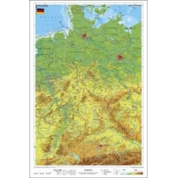 Stiefel Wandkarte Kleinformat Deutschland, physisch, ohne Metallstäbe – (DE)