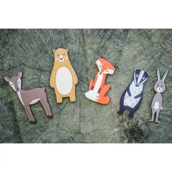 Dřevěná hračka Dřevěná magnetka - Lišárna set 5 ks s možností vrácení nebo výměny do 30 dnů zdarma