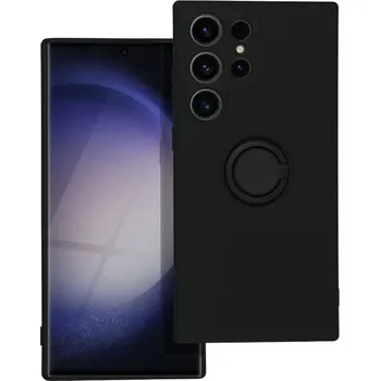 Pouzdro na mobilní telefon Silicone RING Case pouzdro 3v1 pro Samsung Galaxy S23 Ultra černé
