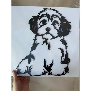 Vsepropejska Bišonek dřevěná dekorace na zeď Rozměr (cm): 38 x 31, Typ: Bišonek 1, Dekor: Černá