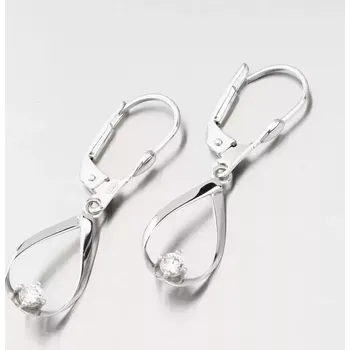 Náušnice Dámské náušnice bílé zlato 585 zirkon visací 12R-732