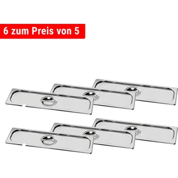 Dóza na potraviny G.Gastro Víko GN z nerezové oceli 2/4 - s výřezem pro lžíci