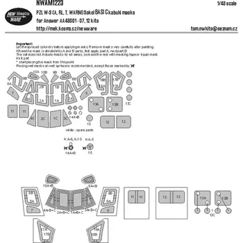 Plastikový model 1/48 Mask PZL W-3 (A,RL,T,WARM) Sokol BASIC