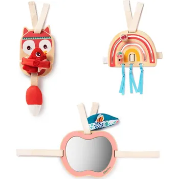 Dřevěná hračka Lilliputiens - sada 3 aktivních panelů - liška Alice