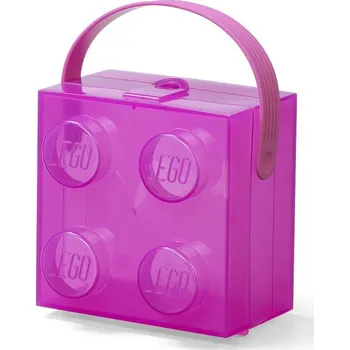 LEGO Svačinový box s rukojetí průsvitná fialová