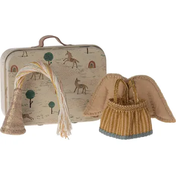 Doplněk pro panenku Maileg Obleček pro vílu v kufříku pro myšky Little Sister Fairy Clothes in Suitcase, Little Sister mouse