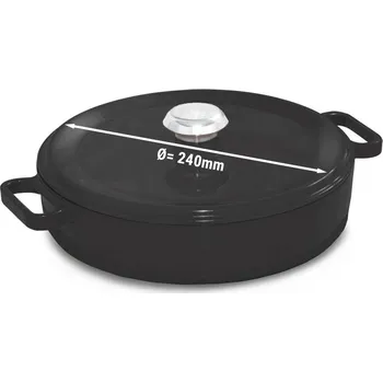 Zavařovací hrnec G.Gastro Litinový hrnec mělký - Ø 240 mm - černý