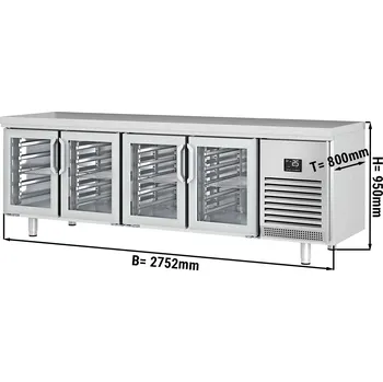 Lednice G.Gastro Chladicí stůl (EN) - se 4 skleněnými dveřmi