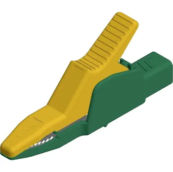 Krokosvorka SKS Hirschmann AK 2 B 2540 I ge/gn bezpečnostní krokosvorka, konektor 4 mm, CAT II 1000 V, žlutá
