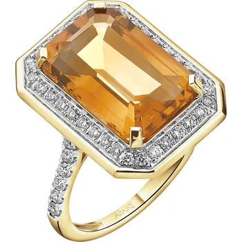 Prsten Zlatý prsten s brilianty a citrínem - ryzost 585 - 194.206