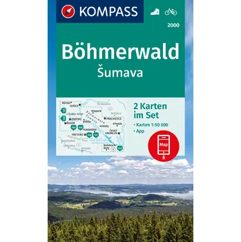 Šumava a Bavorský les - set 2 turistických map (Kompass - 2000) - turistická mapa