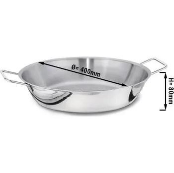 Pánev G.Gastro Pánev na paellu z nerezové oceli - Ø 400 mm - výška: 80 mm