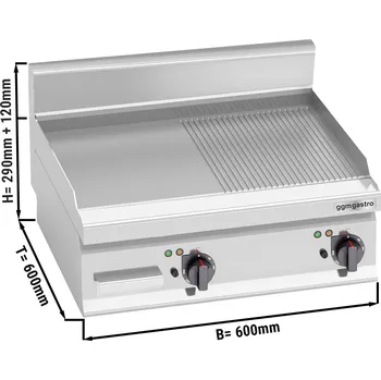 Kuchyňský gril G.Gastro Elektrický gril - hladký-drážkovaný (8 kW)