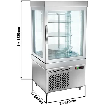 Vinotéka G.Gastro Panoramatická vitrína se 3 otočnými skleněnými policemi