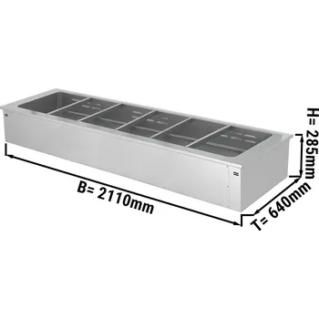 Mraznička G.Gastro Vestavěná Bainmarie - 2,1 m - 6x GN1/1