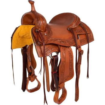 McBryan Sedlo westernové Working Cow Border Stamp McBryan, chestnut Velikost posedlí: 16"