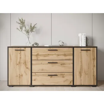 Komoda Komoda Ikanro, Barva: wotan / wotan + černá MIRJAN 5903211339936