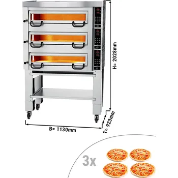 Pec na pizzu G.Gastro Pizza pec Power s digestoří & podstavcem - 4+4+4 Ø 34 cm
