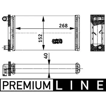 Výměník tepla Vymenik tepla, Vnitrni vytapeni MAHLE AH 121 000P