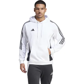 Chlapecká mikina Bavlněná mikina s kapucí Adidas Tiro 24 Hoodie bílo černá Velikost: 116