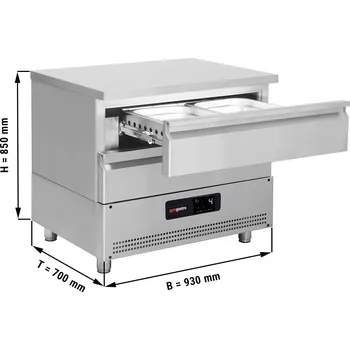 Lednice G.Gastro Kombinace lednice a mrazáku se 2 šuplíky - 0,93 m - pro GN 2/1