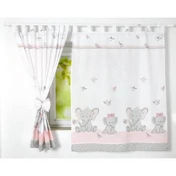 Dětsný nábytek Dětské závěsy 120x160 cm - Sloník růžová
