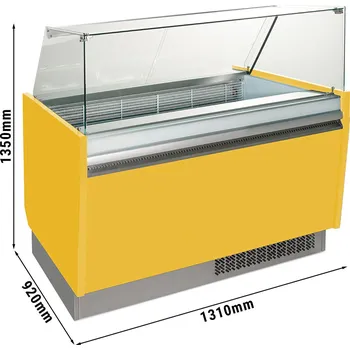 Vinotéka G.Gastro Zmrzlinový pult 1,31 x 0,92 m - žlutý