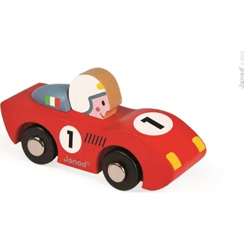 Dřevěná hračka Dřevěné závodní auto - modré nebo červené