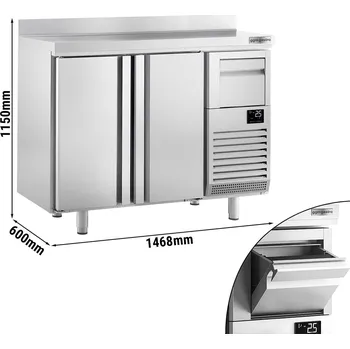 Lednice G.Gastro Barový chladicí stůl na nápoje se 2 dveřmi a odklepávačem na kávu