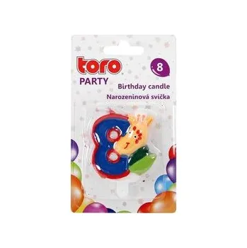 Svíčka SVÍČKA DORTOVÁ ČÍSLICE 8, "ŽIRAFA", 5X4X1,3CM