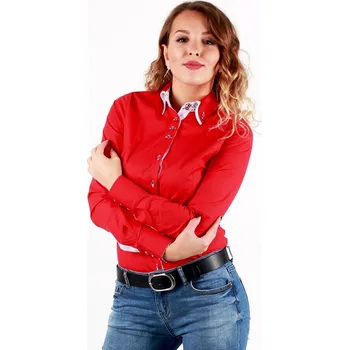 Dámská košile Červená dámská košile ve slim fit střihu VS-DK 1734, VELIKOST XXS