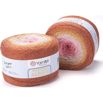 Galanterie Yarn Art Flowers alpaca 414 růžová, krémová, cihlová