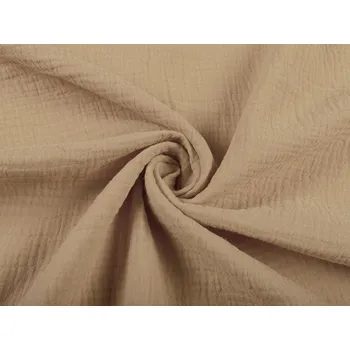 Mušelín dvojitá gázovina MSN-024 Pískově béžová - metráž šířka 160 cm